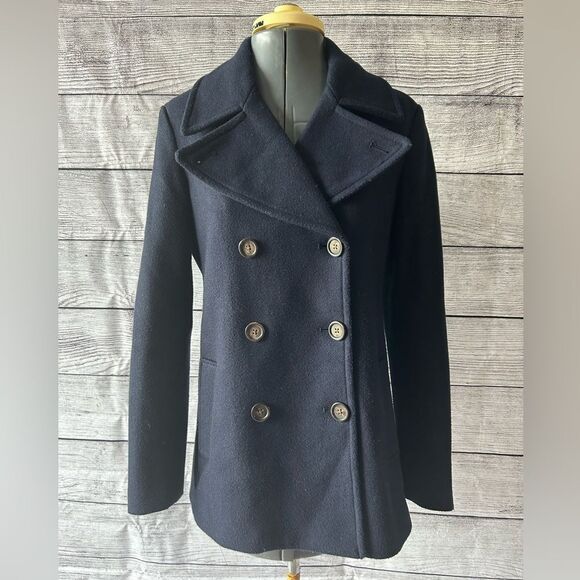 Old Navy Jackets & Blazers - Old Navy wool blend navy blue pea coat size small